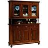 WEBMARKETPOINT Cristalliera Legno Arte Povera 3 Ante/vetro Su Credenza 158x47xh.208 Cm