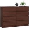 AKORD Cassettiera K 140 cm 8 (2 x 4) Cassetti | Moderna Mobiletto per Soggiorno Sala da Pranzo Camera da Letto | Armadio Cameretta | 138 x 99 x 40 cm | Peso 72kg | Wenge