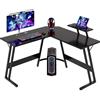 Devoko 120 x 120 cm Scrivania Gaming Angolare, Scrivania Angolare con Supporto per Monitor per Lo Studio, Il Gioco E Il Lavoro, Scrivania Gaming Ergonomica(Carbonio Nero)