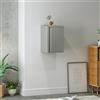 [en.casa] Mobiletto a Muro con Anta Armadietto Pensile a Parete con Ripiano Regolabile in Altezza Mobile in Acciaio per Bagno Ingresso Ufficio 50x33x35 cm - Grigio