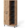 Vicco Armadio Amber, Quercia Wotan, 80 x 172 cm | con 5 scomparti, per riporre libri, lampade e oggetti di uso quotidiano