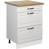 Vicco Mobiletto base per cucina R-Line, Bianco country, 60 cm