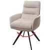 Mendler Sedia poltroncina Girevole Elegante Imbottita HWC-G66 Tessuto con braccioli Crema