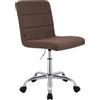 CLP Sgabello da lavoro regolabile con schienale e rotelle Darfield, sedia ergonomica girevole a 360°, sedia da estetista fino a 150 kg, Colore:marrone, Materiale:Stoffa
