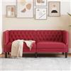 FWIKDUN Comoda poltrona Chesterfield in similpelle vinaccia, con classica cucitura a bottoni e forma imbottita per una comoda seduta a 2 posti