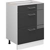 Vicco Mobiletto base per cucina R-Line, Antracite lucido, 60 cm