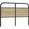 KTHLBRH Testiera Rovere Sonoma 120 cm in Acciaio e Legno Multistrato per Letti con Struttura Metallica Robusta e Design Classico Elegante, Verniciatura a Polvere Protettiva, Supporto