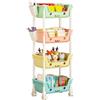 Ghjkldha Organizer per giocattoli per bambini, libreria mobile con ruote, grande capacità di archiviazione, scaffale con ruote, per asilo e camera dei bambini, stanza dei giochi, aula