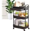 Fruusv Utility Cart, Rolling Utility Cart, Kitchen Utility Cart, Metal Utility Cart, Utility Cart, Multi-Functional Utility Cart, Heavy-Duty Utility Cart, Adjustable Shelf Utility Cart