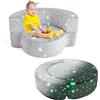 RELAX4LIFE Divano Luminoso per Bambini, Materasso 2-in-1 con Fodera Removibile e Lavabile, Cuscino in Spugna ad Alta Densità, Divano Convertibile per Soggiorno, Stanza dei Giochi, Bambini 3 + Anni