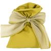 Generic Lotto di 12 Sacchetti portaconfetti in Cotone Vari Colori 10x12 cm BOMBONIERA Porta Confetti (Verde Acido con Fiocco)