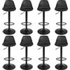 HUOLE Sgabello da Bar Moderno Sgabello Alto con schienale in Simipelle Sedia Alta da Cucina Regolabile Girevole (8pc-B nero puro)