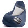 Avalon - Pouf Bambini Jive Deluxe Sfoderabile Super Resistente, Puff Poltrona per Sedersi Antimacchia, Pouf Sacco in Tessuto Antistrappo Impermeabile e Lavabile, Made in Italy(68x107cm-Blu Scuro)