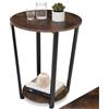 tectake® Tavolino Salotto Versatile 50x62,5cm, Tavolino da Salotto o Comodino 2 Ripiani, Tavolo Divano, Camera da Letto per Libri, PC, Arredamento Casa e Ufficio, Stile Industriale - Legno Scuro