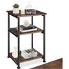 tectake® Tavolino Salotto 34x30x59cm, Tavolino da divano, 3 Ripiani, Salotto, Soggiorno, Camera per Libri, Foto, Laptop, Piante, Snack e Bevande, Arredamento Casa, Ufficio - Legno Industriale Scuro