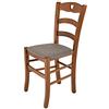 t m c s Tommychairs - Sedia modello Cuore per cucina bar e sala da pranzo, robusta struttura in Legno di faggio color noce chiaro e seduta rivestita in tessuto colore capriolo
