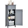 COSTWAY Mobile Bagno, Armadietto Salvaspazio con Cassetto e 2 Ripiani Regolabili, Mobiletto Multiuso in Legno per Soggiorno, Camera da letto e Ufficio, 36 x 30 x88cm (Grigio)