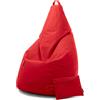 Avalon - Puff Poltrona Sacco Pera in Ecopelle Deluxe, Pouf Sacco di Qualità Sartoriale, Bean Bag per Sedersi Ergonomico, Pouf Sacco Impermeabile, OMAGGIO Pochette-Made in Italy(70x130cm-Rosso)