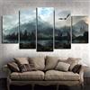 XSHUHANP Stampa su Tela Immagini della Parete della Tela Home Decor 5 Pezzi Game of Thrones Dragon Skyrim Dipinti per Soggiorno Stampe Modulari Poster Frame