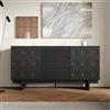 DEZAGCE Elegante credenza nera - 160 x 40 x 80 cm, cassettiera con 3 cassetti e 2 ante, design moderno per soggiorno, sala da pranzo o corridoio, elegante spazio con carattere