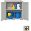 PALUPLUS Armadio Basso Multiuso a 2 Ante Lisce in Plastica, Misura 79x43x85,5 cm, Mobile con 2 Scomparti Portaoggetti, Piedini Antiscivolo, Made in Italy -2155F -17 (Grigio)