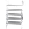 Cabilock Scarpiera A 5 Ripiani Organizer Per Scarpe in Metallo E Tessuto Con Maniglia Scarpiera Salvaspazio in Ferro Grigio Chiaro
