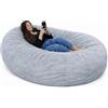 bananair Pouf Poltrona - 160 x 90 x 60 cm - Morbido e Comodo - Housse Rimovibile e Lavabile - Pouf Letto, Pouf Sacco, Poltrona Sacco, Bean Bag - Qualità Premium, Eco-Responsabile (Grigio Chiaro)