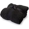 Lumaland Coperta accogliente 150x180cm + tasca piedi 35 cm in 100% pile corallo | Coperta da divano calda e traspirante in fibre particolarmente morbide per rilassarsi.