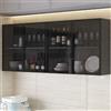 Tqertrtfxa Pensile da Cucina in Vetro e Metallo - Armadietto da Parete per Cucina, Balcone e Bagno (120x30x60cm)