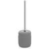 Inbagno Scopino Bagno per WC Grigio, Manico Cromato, Include portascopino, in Ceramica, ciuffo con setole Nere, Linea Cup