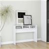 Homgoday Tavolo consolle da corridoio, tavolino da divano, credenza per ingresso, corridoio, soggiorno, camera da letto, bianco, 105 x 30 x 80 cm