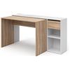 Vicco Scrivania Ben, Bianco/Sonoma, 145 x 46.4 cm, con piano di lavoro e ripiani aperti per l'organizzazione