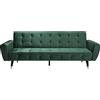 CONCEPT USINE Divano convertibile in velluto a 3 posti | Ontario Verde | Divano dritto dal design moderno e alla moda | Posizione Lounge Relax | Letto Supplementare | Confortevole | Larghezza: 219 cm