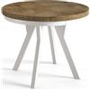 AlpiMeble Tavolo Rotondo Allungabile, 90-190 cm, Lefkas | Tavolo Sala da Pranzo Allungabile, Piano in laminato da 36 mm, Gambe Solide di Colore Bianco, Collezione Evo