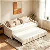 HFASD Divano letto estraibile 90/180 x 200 cm, letto giornaliero allungabile con rete a doghe, letto estraibile con tasca laterale, letto giorno allungabile, letto funzionale in flanella, senza