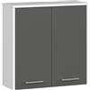 AKORD | Armadietto Bagno da Parete FIN W60 | 2 Ripiani e 2 Ante | 60 x 60 x 22,5 cm | Peso 18 kg | Mobiletto Sospeso | Pensile Mobile | Salvaspazio | Mobiletti a Muro | Bianco/Grigio grafite