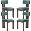 chairus 4 PZ Sedie Cucina in Velluto con Gambe in Legno, Verde