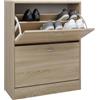 MAKA change your life quality Scarpiera Portascarpe in Legno MDF Melaminico Scaffali Ante a Ribalta Maniglie Grigio Satinato Doppia Profondità Adatta a Scarpe Stivali Ciabatte Tacchi Istruzioni Incluse (2 Ante, Rovere)
