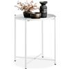 tectake® Tavolino da salotto 45,5 x 45,5 x 53 cm, Tavolino salotto, soggiorno e divano, Mobile ingresso snello in stile rustico, Superficie removibile, Facile da pulire, Arredamento casa - Bianco