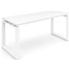 Genérico OFILIKE. Tavolo per computer. Scrivania da ufficio, studio, camera da letto. Telaio Chiuso Metallico Bianco (Bianco, 170x60)
