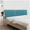 DHOME Testiera Imbottita Liscia Arrotondata in Similpelle con Gambe per Parete Acustica Testate Letto Fonoassorbenti Camera da Letto (Turchese, 200cm Dual)