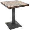 LANTUS Tavolo Alto Bar, Tavolo da Bistrot Aperitivo Tavolino da Cucina o Salotto Moderno,Tavolino Alto bistrot Design Industriale Legno Metallo (60 * 60 * 75 cm (stile europeo))