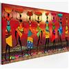 Terilizi Dipinti Etnici Dipinti d'Arte Tribale Donne Africane Danza Pittura Immagine per Soggiorno Stampa su Tela Decorazioni per La Casa-50X150 Cm Senza Cornice