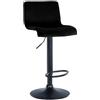 CLP Sgabello da Bar con Schienale Regolabile Hover, Poltroncina Imbottita con Rivestimento in Velluto, Sedia Girevole da Bancone in Metallo, Colore:Nero, Materiale Base:Metallo Nero Opaco
