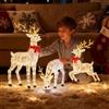 Generico Decorazione Natalizia Con Cervo Illuminato Da 3 Pezzi, Set Per Famiglia Renne Illuminate, Statua Renna Luminosa A LED Per Giardino Esterno, Prato, Percorso, Cortile, Portico, Esposizione Natalizia