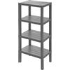 Inbagno Mobiletto scaffale bagno salvaspazio, con 4 ripiani portaoggetti, colore grigio effetto legno, in polipropilene senza BPA, H 100 x p 29 x L 38 cm, in KIT di montaggio (Grigio, 4 ripiani)