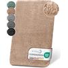 Beautissu BeauMare FL Tappetino da Bagno Antiscivolo in Pelo Alto Antracite 80x50 cm - Tappeto Morbido in Microfibra per Doccia, Vasca da Bagno e WC - Anche per Pavimenti riscaldati - Ottica Shaggy