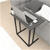 [en.casa] Tavolino Laterale (AxLxP) 65,5 x 60 x 35,5 cm Tavolino Basso con Piano di Appoggio per Notebook PC Portatile Consolle da Divano - Antracite