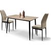 PAZZO DESIGN Tavolo Fisso Eleonora, Piano In Nobilitato, Gambe Metallo Nere, Finitura Naturale, Cucina, Sala Da Pranzo, Soggiorno, Ufficio, 120 x 80 x 74.5 cm - id_2226