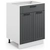 Vicco Mobiletto base per cucina Fame-Line, Antracite country, 60 cm